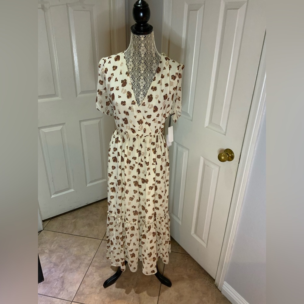 1. State leopard print tiered dress size XL